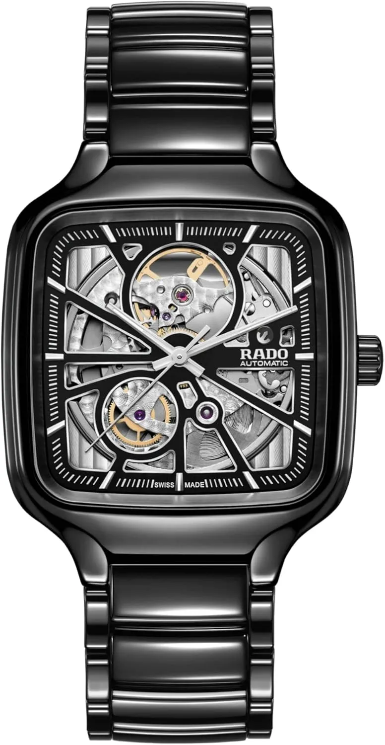 Rado True Square Swiss Automatic Watch, Black