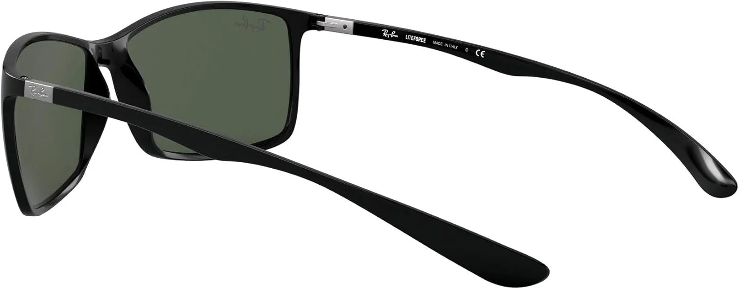 Ray-Ban Men's RB4179 Liteforce Square Sunglasses, Black/Dark Green, 62 mm