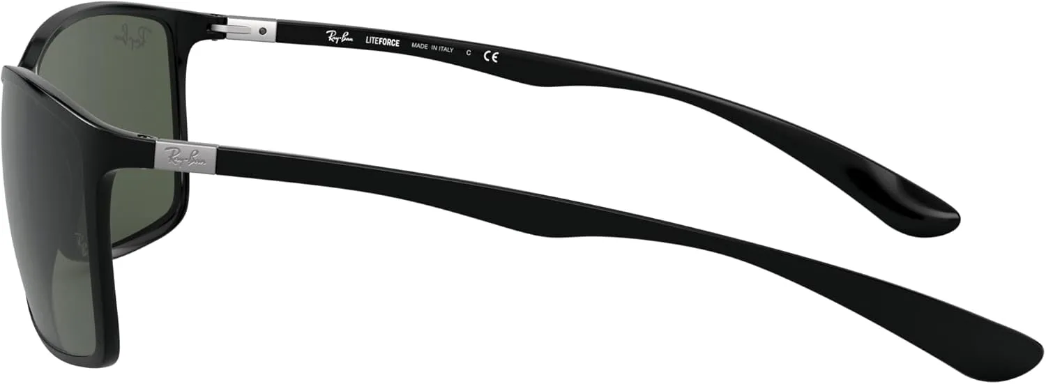 Ray-Ban Men's RB4179 Liteforce Square Sunglasses, Black/Dark Green, 62 mm