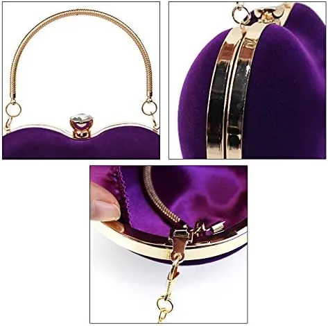 Reberomantic Heart Shaped Evening Purse Velvet Clutch Purse Solid Evening Bag