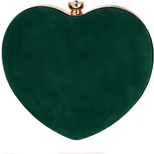 Reberomantic Heart Shaped Evening Purse Velvet Clutch Purse Solid Evening Bag