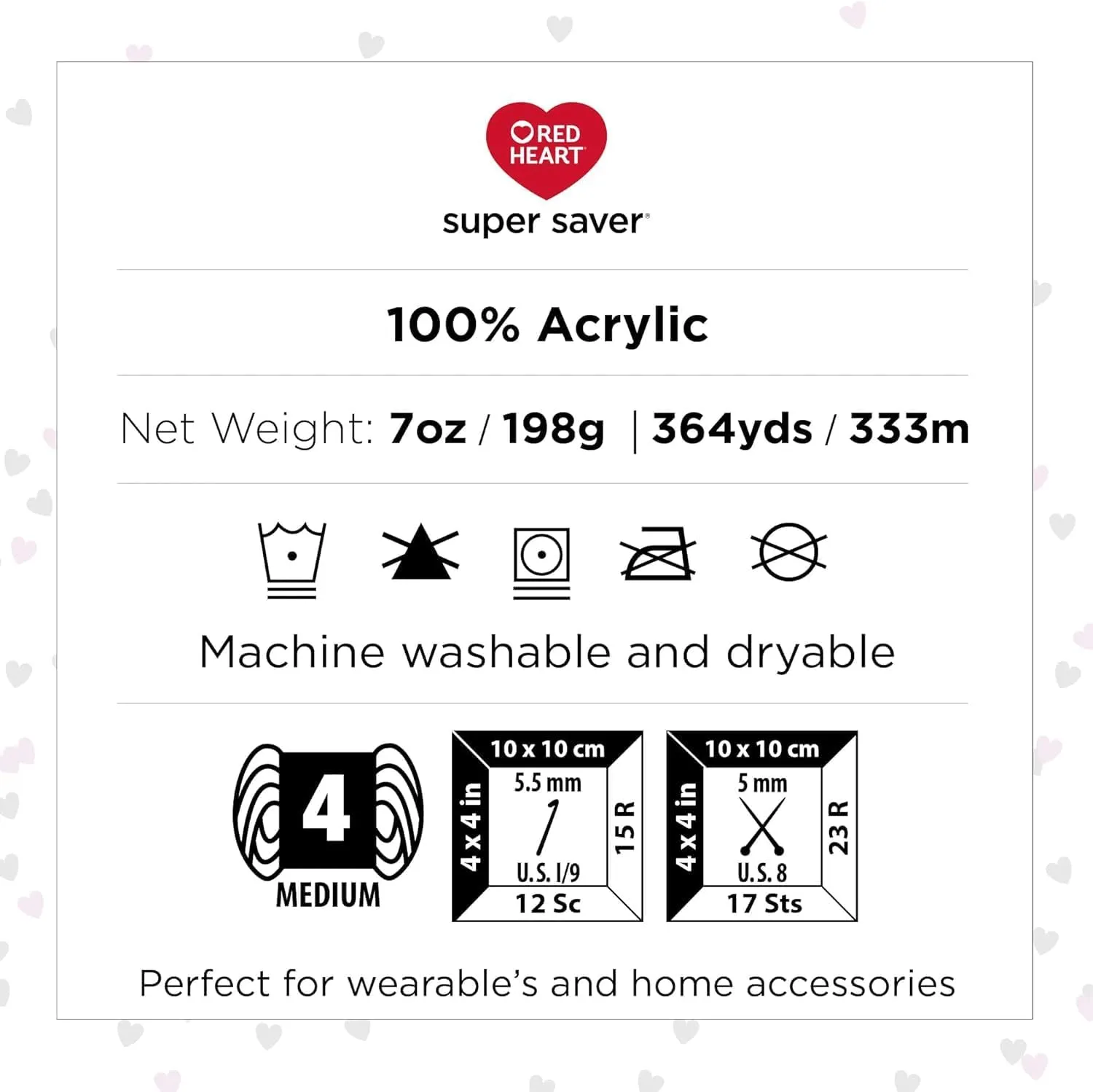 Red Heart Super Saver Baby Pink Yarn - 3 Pack of 198g/7oz - Acrylic - 4 Medium (Worsted) - 364 Yards - Knitting/Crochet