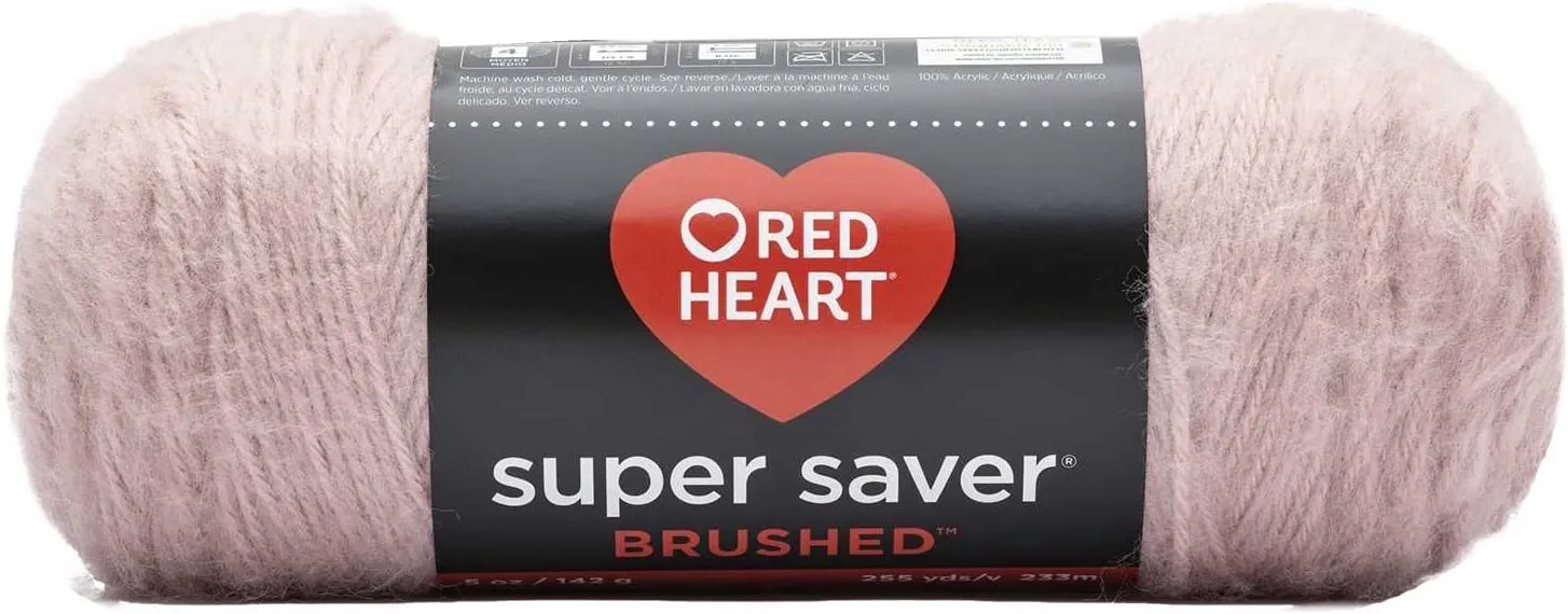 Red Heart Super Saver Brushed Dusty Pink E309-5071 (3-Skeins - Same Dye Lot) Worsted Medium #4 Acrylic Yarn for Crocheting and Knitting with Project Bag