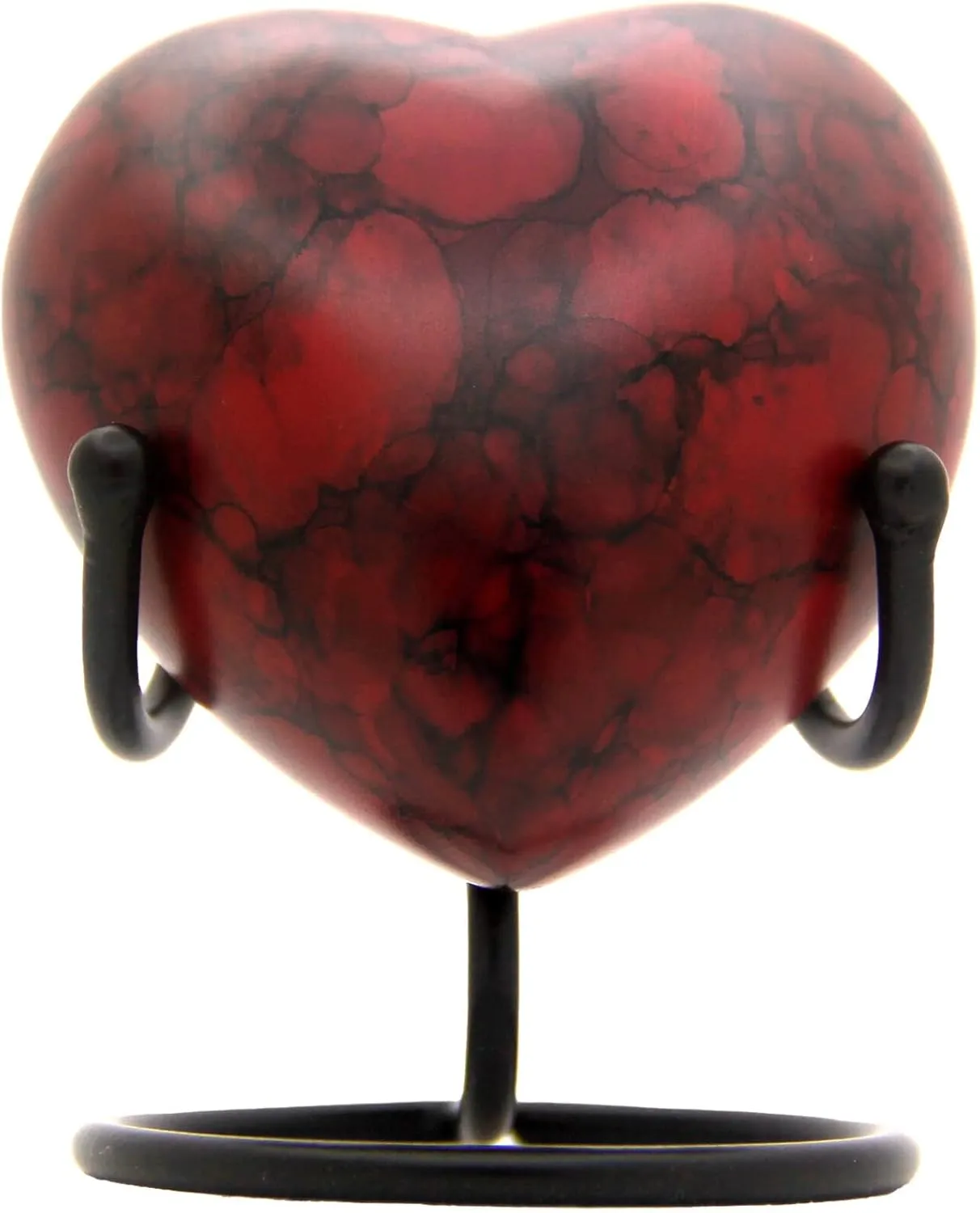 Red Heart Urn - Mini Ash Urn Red with Display Stand - Small Handcrafted Cremation Urn for Ashes - Perfect for Adults & Infants - Tribute to Unseen Unheard but Always Near