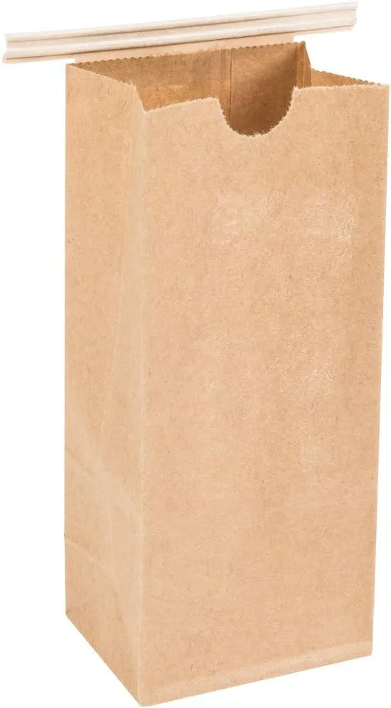 Resealable Kraft Tin Tie Poly-lined Bags Coffee Bags Reclosable Tin Tie Bags without window - 3 Lb - 50 Pack