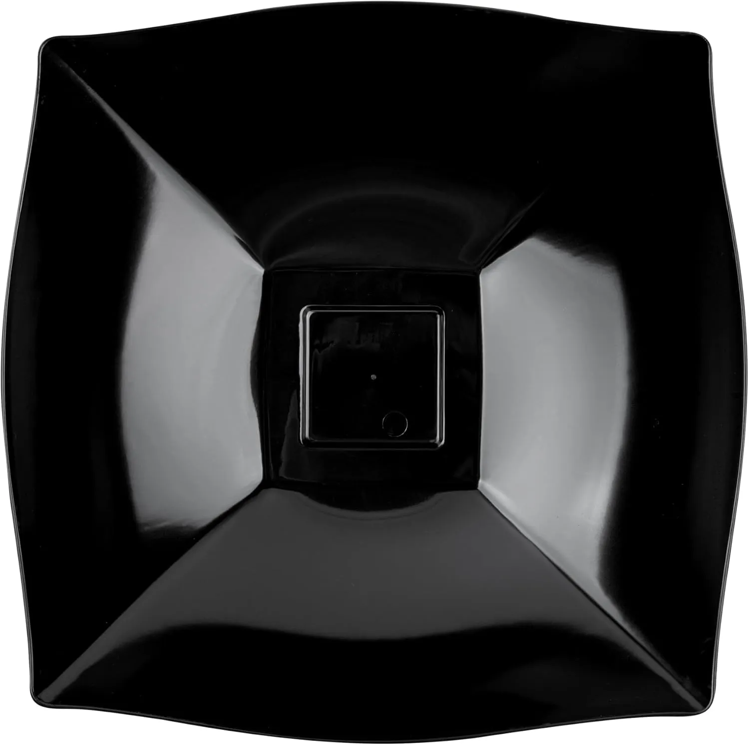 Restaurantware Moderna 128 Ounce Fancy Plastic Bowls 10 Square Disposable Salad Bowls - Durable Heavy-duty Black Plastic Bowls For Warm And Cold Foods