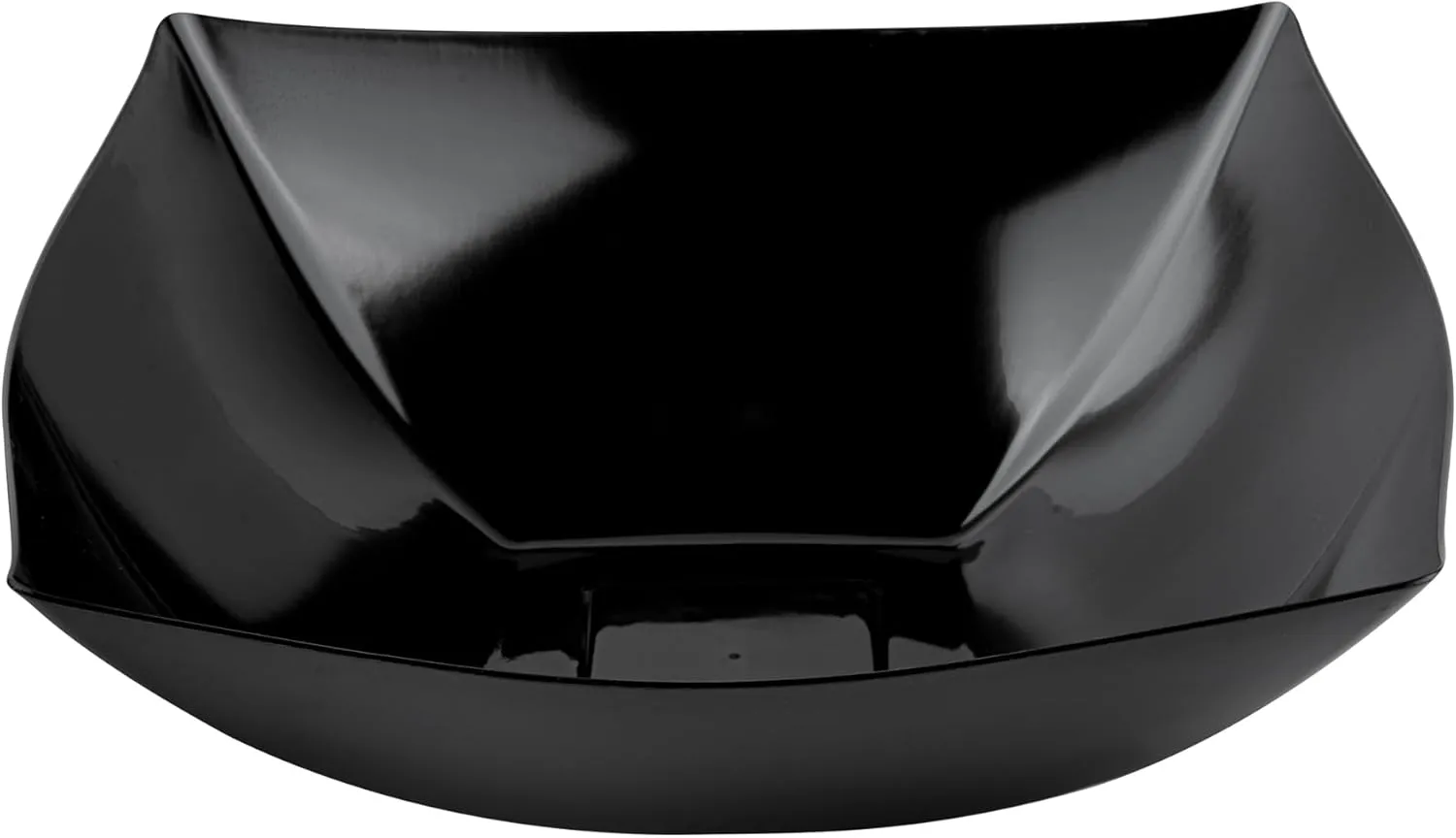 Restaurantware Moderna 128 Ounce Fancy Plastic Bowls 10 Square Disposable Salad Bowls - Durable Heavy-duty Black Plastic Bowls For Warm And Cold Foods