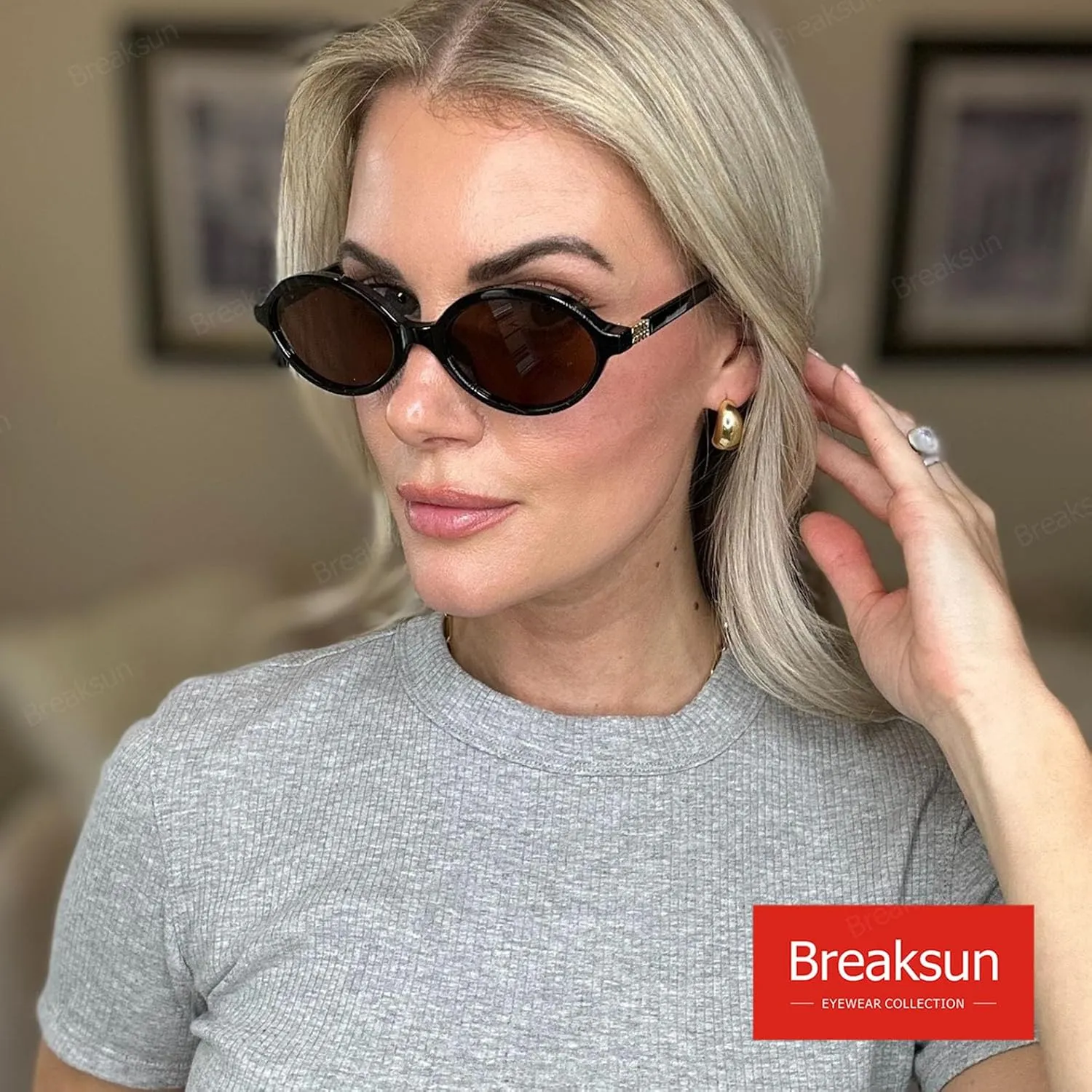 Retro Oval Sunglasses for Women Men Trendy Round Sunnies 90s Vintage Style