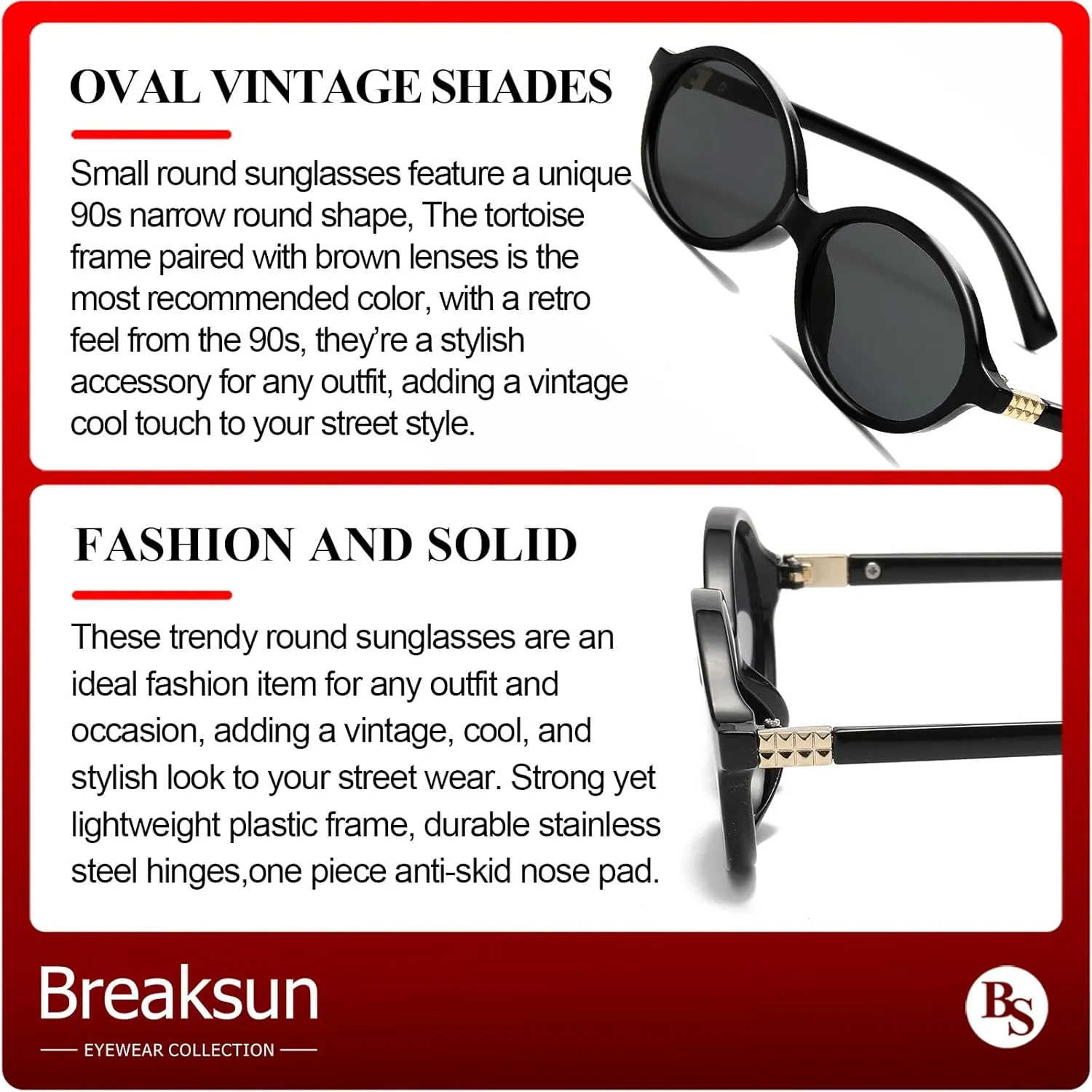 Retro Oval Sunglasses for Women Men Trendy Round Sunnies 90s Vintage Style