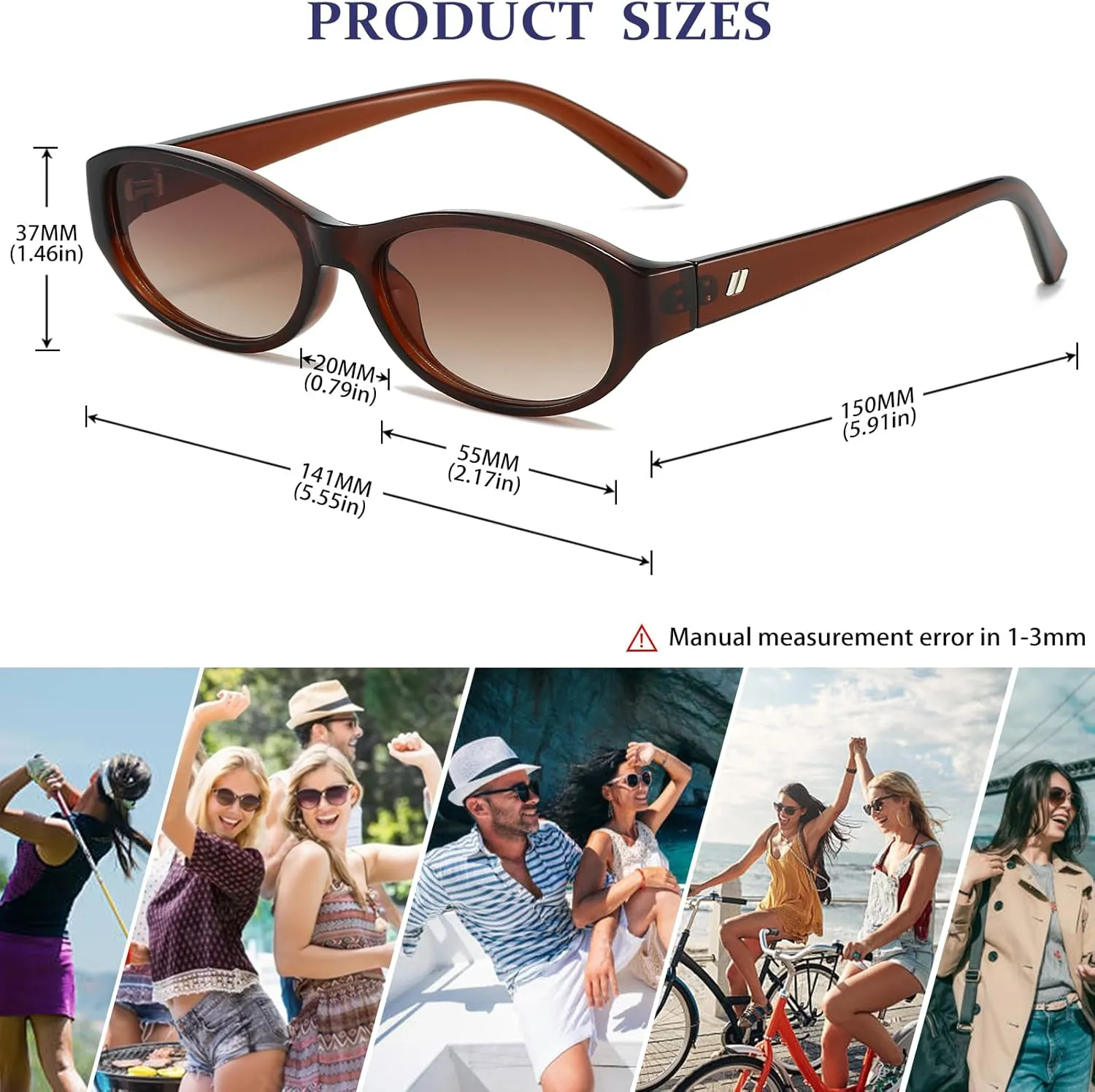 Retro Oval Sunglasses for Women Trendy Cute Womens Small Oval Sunglasses 90s Narrow Cat Eye Shades