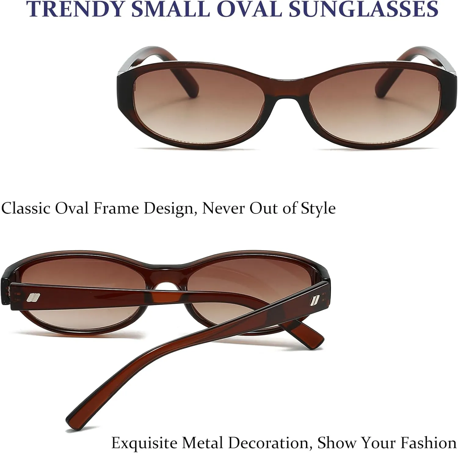 Retro Oval Sunglasses for Women Trendy Cute Womens Small Oval Sunglasses 90s Narrow Cat Eye Shades