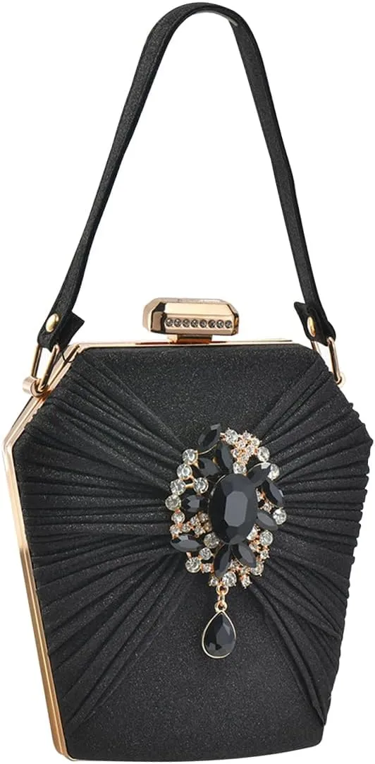 Rhinestone Evening Bag for Women Sparkly Sequin Clutch Bag Bridal Wedding Purse Crystal Handbag Glitter Shoulder Bag