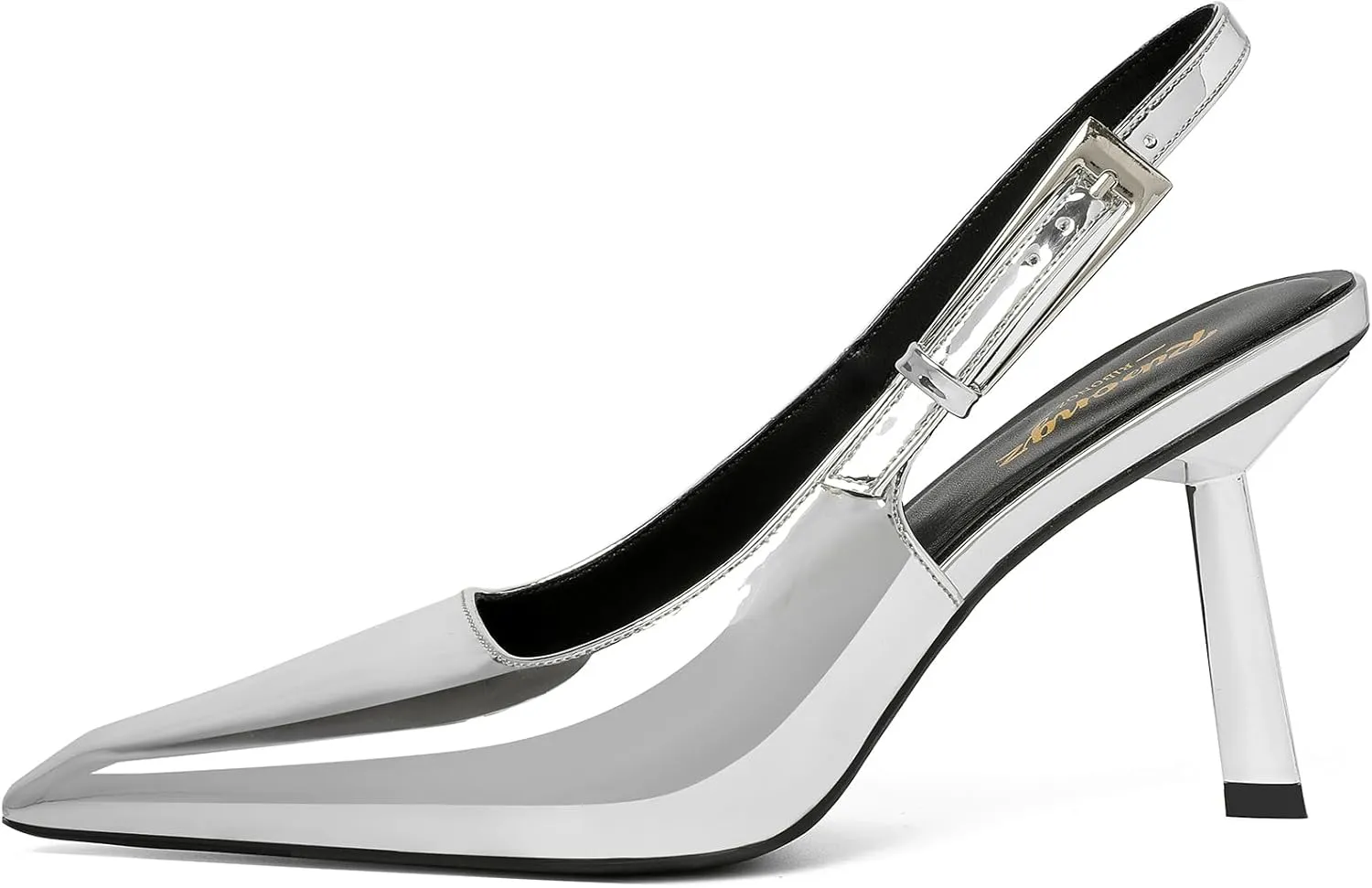RIBONGZ Slingback Heels for Women Closed Pointed Toe Stiletto High Heels Dress Sexy Pumps Heeled Wedding Bride Prom Party Evening Dressy Shoes