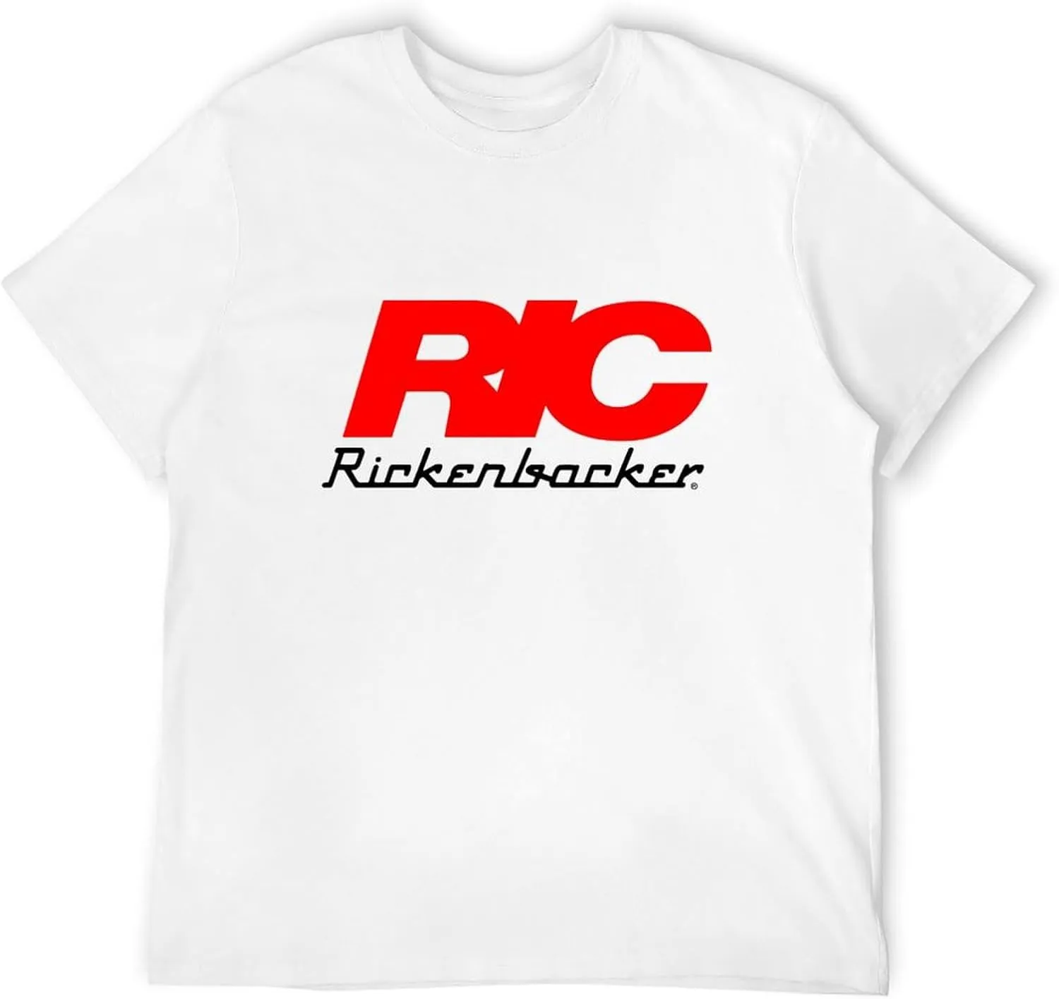 Rickenbacker RIC Logo Men's T-Shirt Casual Round Neck White