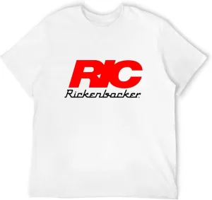 Rickenbacker RIC Logo Men's T-Shirt Casual Round Neck White