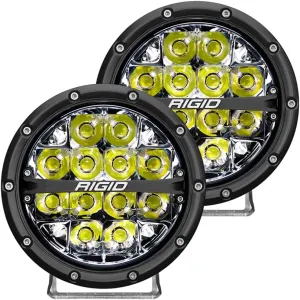 Rigid Industries 36200 360-Series LED Off-Road Light 6 in Spot Beam for High Speed 50 MPH Plus White Backlight Pair