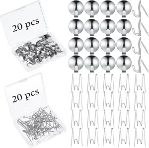 Ripeng 40 Pcs Cubicle Hooks for Fabric Wall, Cubicle Picture Hangers, Fabric Panel Wall Push Pin Hooks Wire Clips Metal Coat Hanger for 20 Lbs Office Kitchen Home Hanging Key Accessories