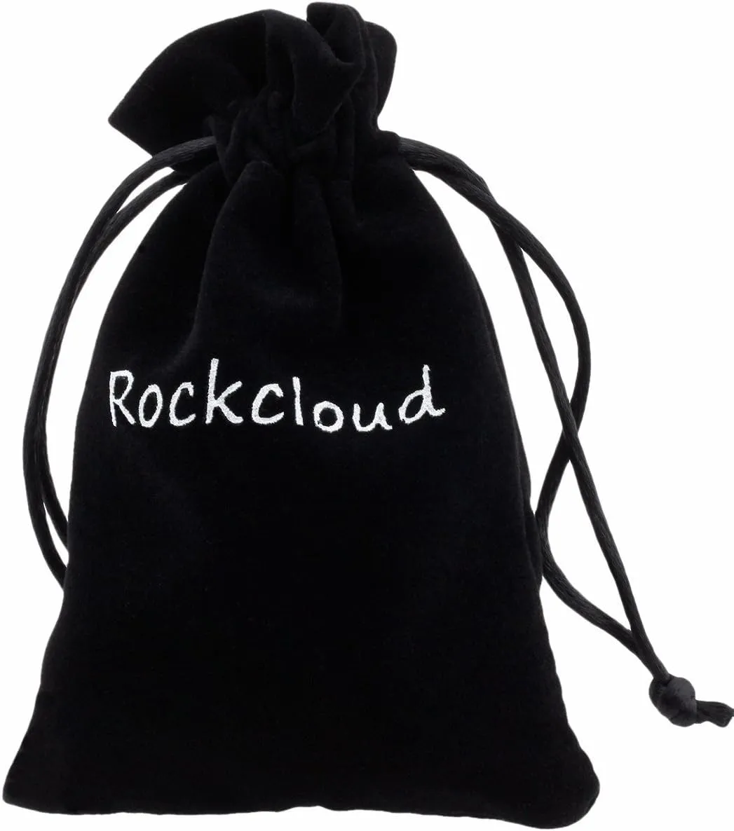 rockcloud Irregular Polished Banded Agate Palm Stones Worry Stones Pebble Healing Crystal with Velvet Bag