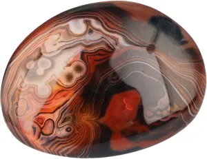 rockcloud Irregular Polished Banded Agate Palm Stones Worry Stones Pebble Healing Crystal with Velvet Bag