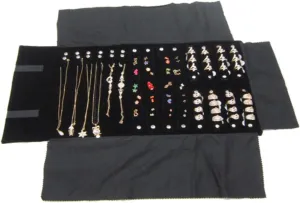 Roll Multifunctional Jewelry Roll Organizer for Earrings Necklaces Rings Travel Friendly Storage Bag Black for Keeping Your Jewelry Secure and Tangle