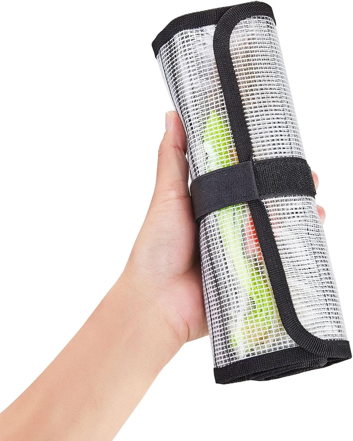 Roll Up Fishing Lure Wraps Set-Durable Lure Bag 6 Pocket PVC Protective Cover Saltwater Hook Covers Fabric Lure Protector Trolling Lure Tackle Box
