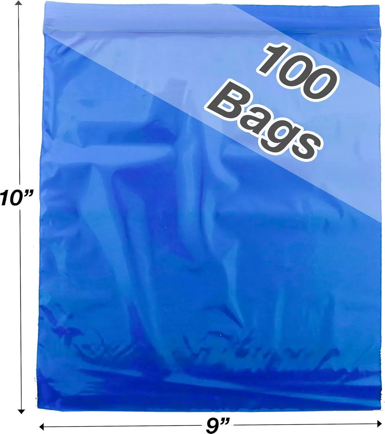 Rollander 9"x 10" Reclosable resealable zip zipper bags 2 mil Dark Color Opaque (100ct.) (Blue, Large (9"x10"))