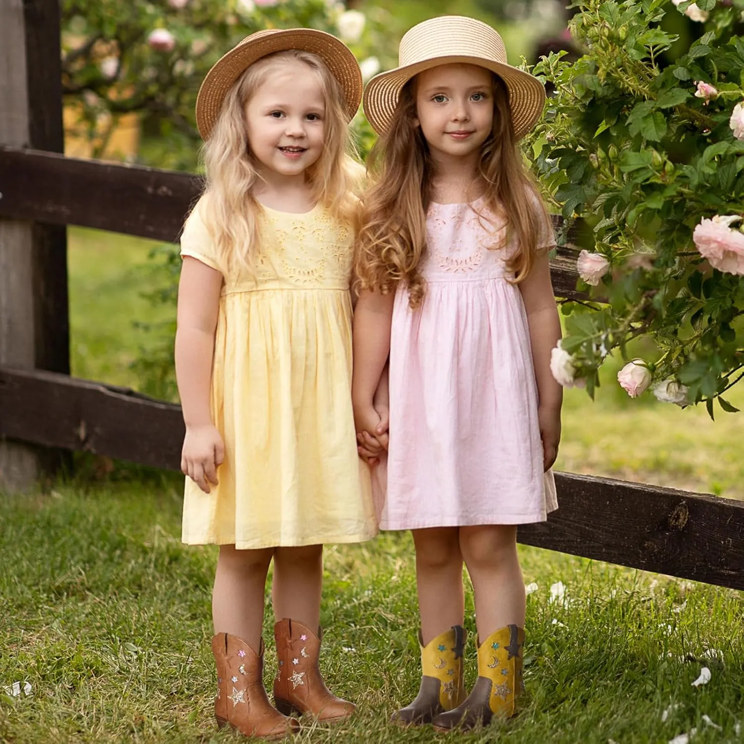 Rollda Girls Cowboy Boots Cowgirl Boots for Girls Star Boots Kids Western Boots for Toddler/Little Kid/Big Kid