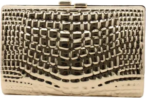 RomanticDesign Women Acrylic Box Clutch Purse Sparkly Silver Embossed Evening Handbag for Party Banquet Cocktail