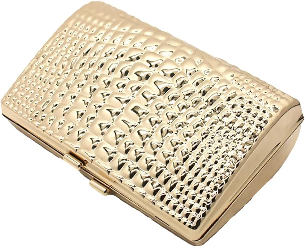 RomanticDesign Women Acrylic Box Clutch Purse Sparkly Silver Embossed Evening Handbag for Party Banquet Cocktail
