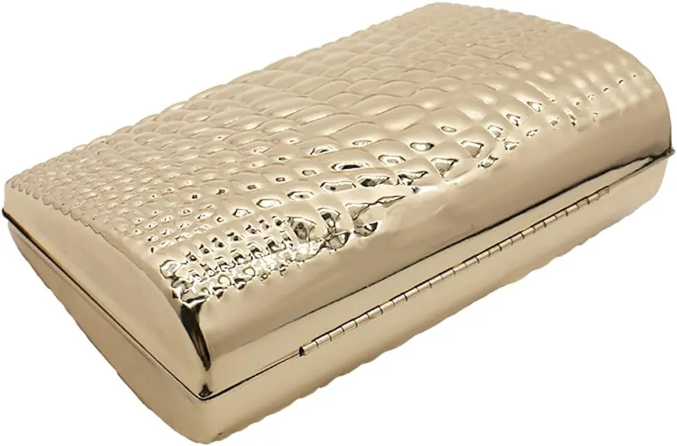 RomanticDesign Women Acrylic Box Clutch Purse Sparkly Silver Embossed Evening Handbag for Party Banquet Cocktail