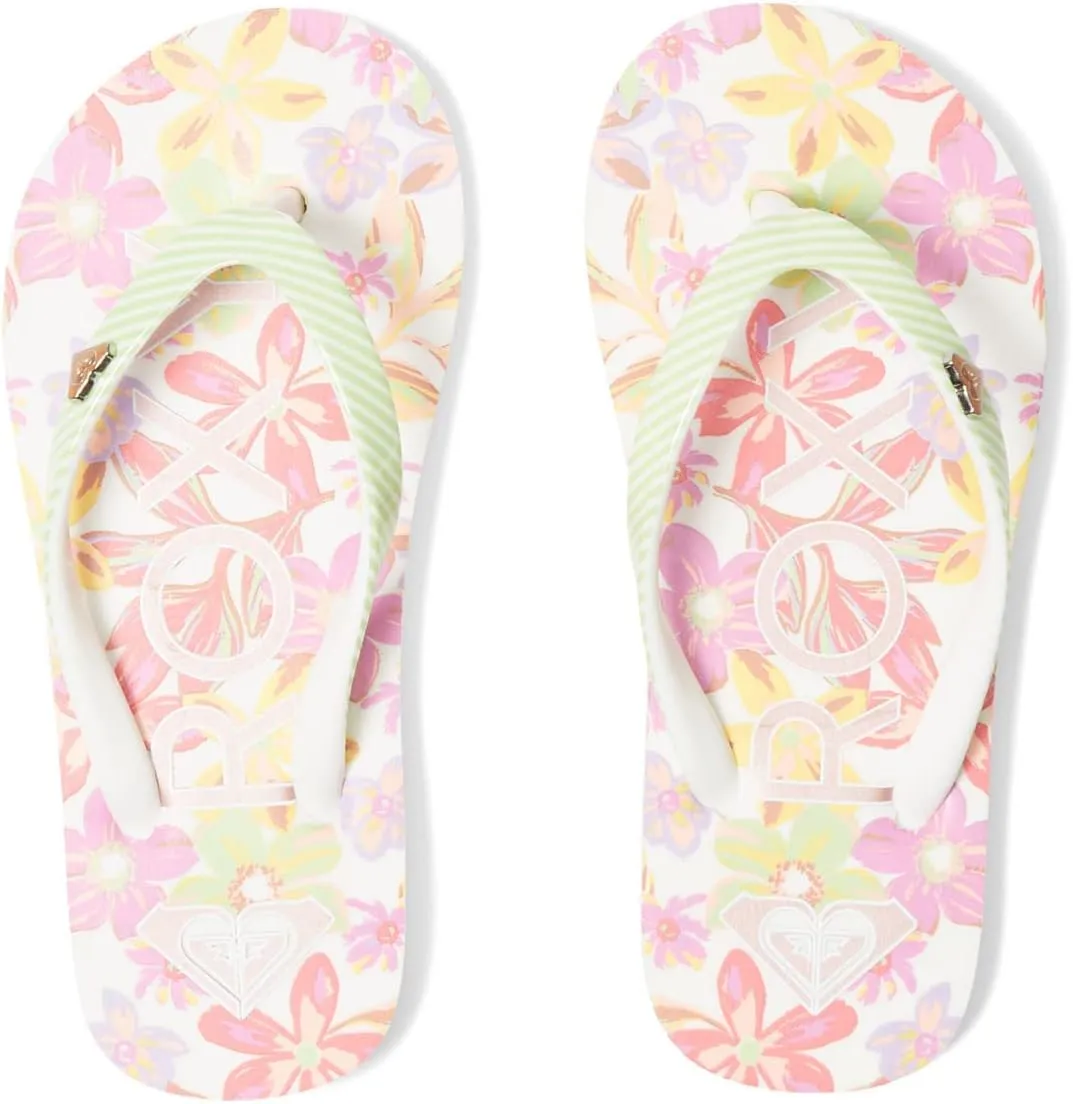 Roxy Girl's Pebbles VII (Little Kid/Big Kid) White/Green 11 Little Kid M