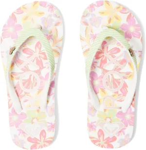 Roxy Girl's Pebbles VII (Little Kid/Big Kid) White/Green 11 Little Kid M
