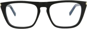 Saint Laurent Square/Rectangle Optical Frames Black Black Transparent Luxury Eyewear Made In Italy Acetate Frame Designer Fashion for Everyday Luxury