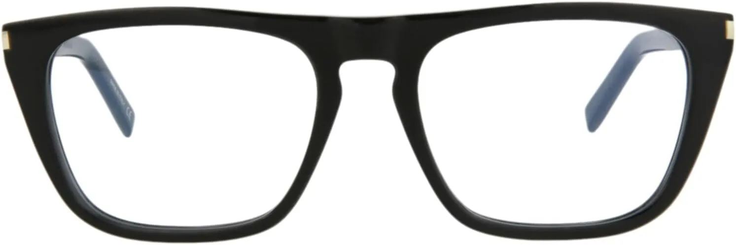 Saint Laurent Square/Rectangle Optical Frames Black Black Transparent Luxury Eyewear Made In Italy Acetate Frame Designer Fashion for Everyday Luxury