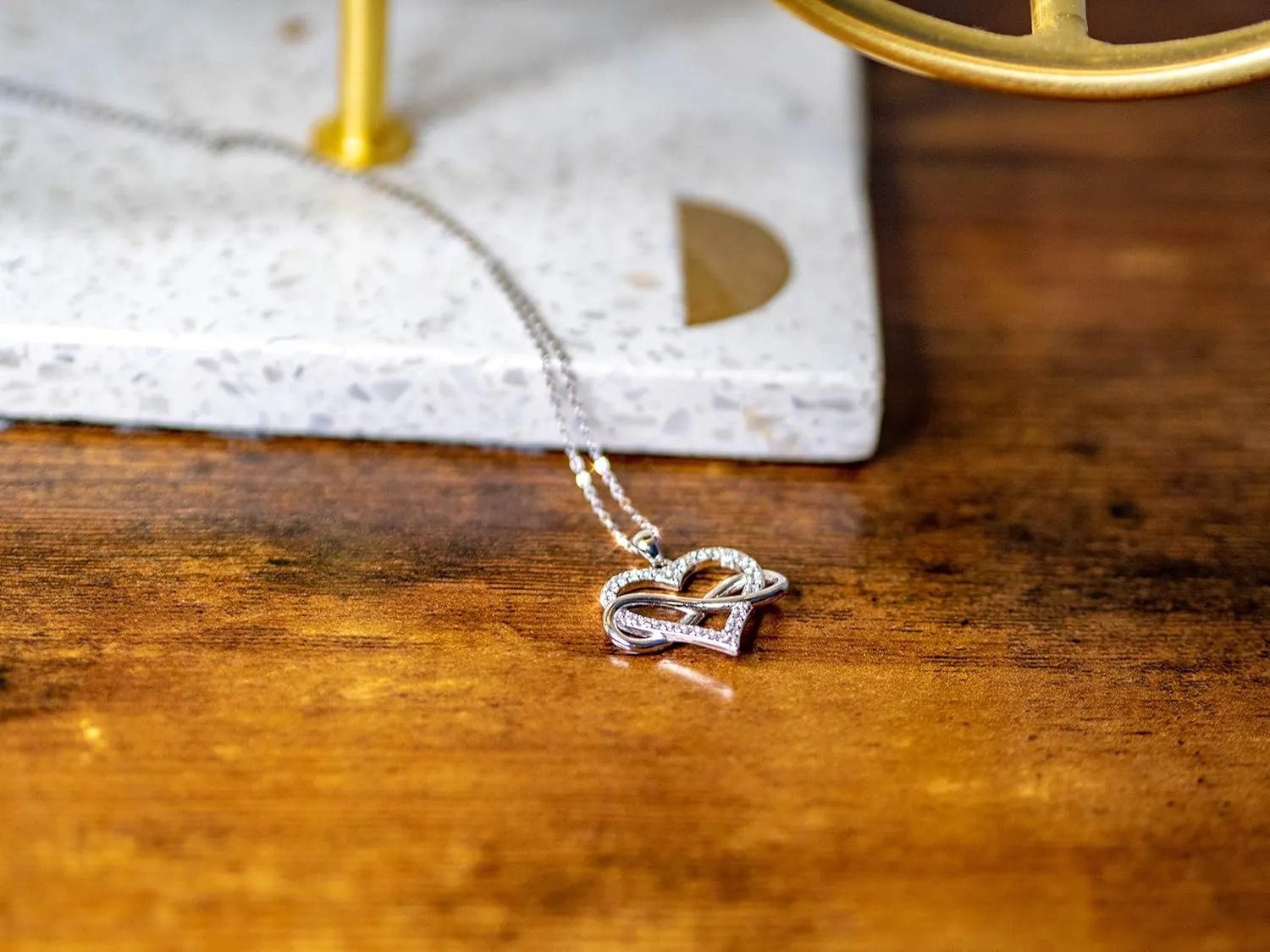 Sash & Soph Infinity Heart Necklace for Women. 925 Sterling Silver Heart Necklace for Girlfriend, Love Heart Pendant on 18" Chain with 2" Extender (Rose Gold or Gold Plated)