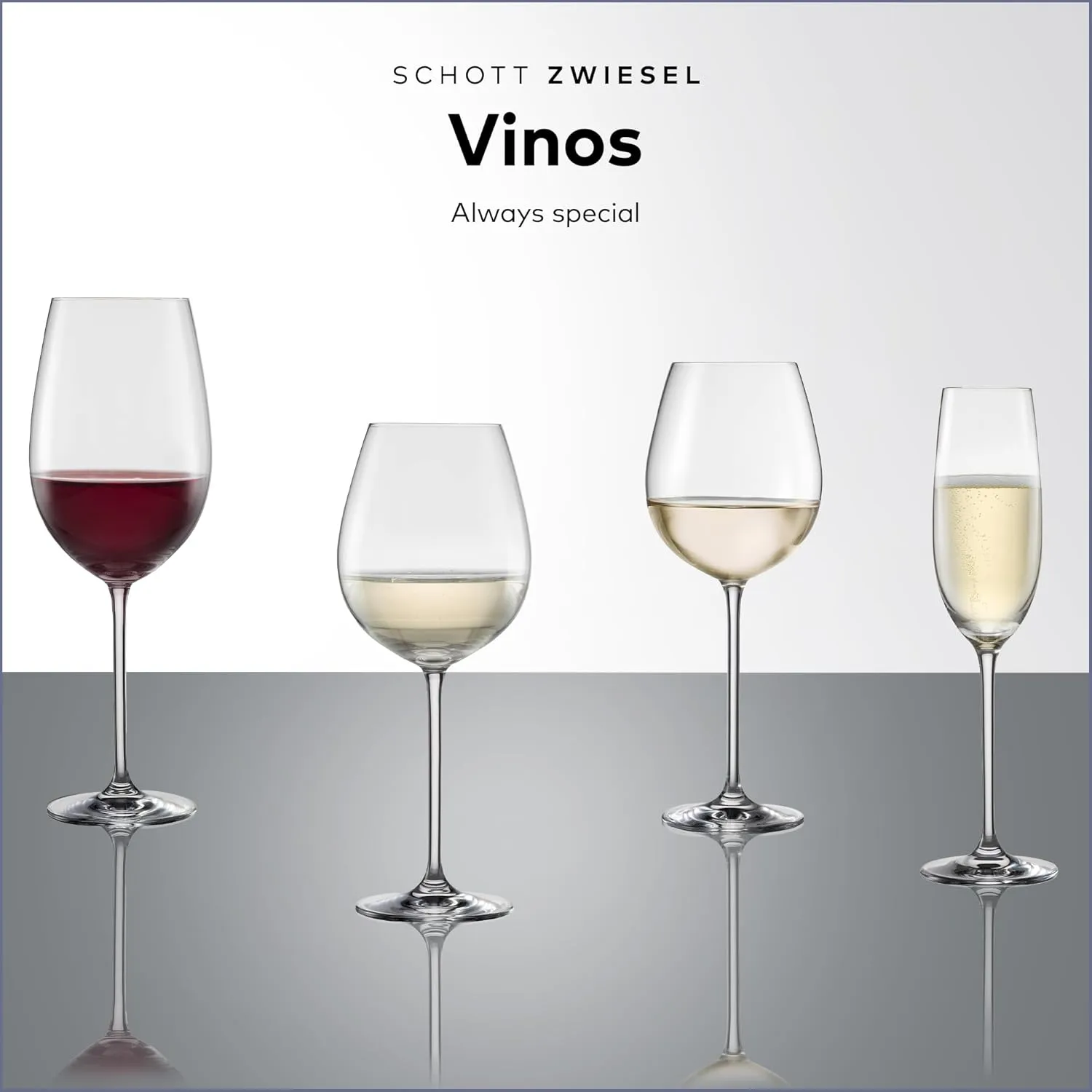 SCHOTT ZWIESEL Vinos Allround Red Wine Glass (Set of 4), Wine Glasses for Red and White Wine, Dishwasher-Safe Tritan Crystal Glasses, Made in Germany (21 Ounce)