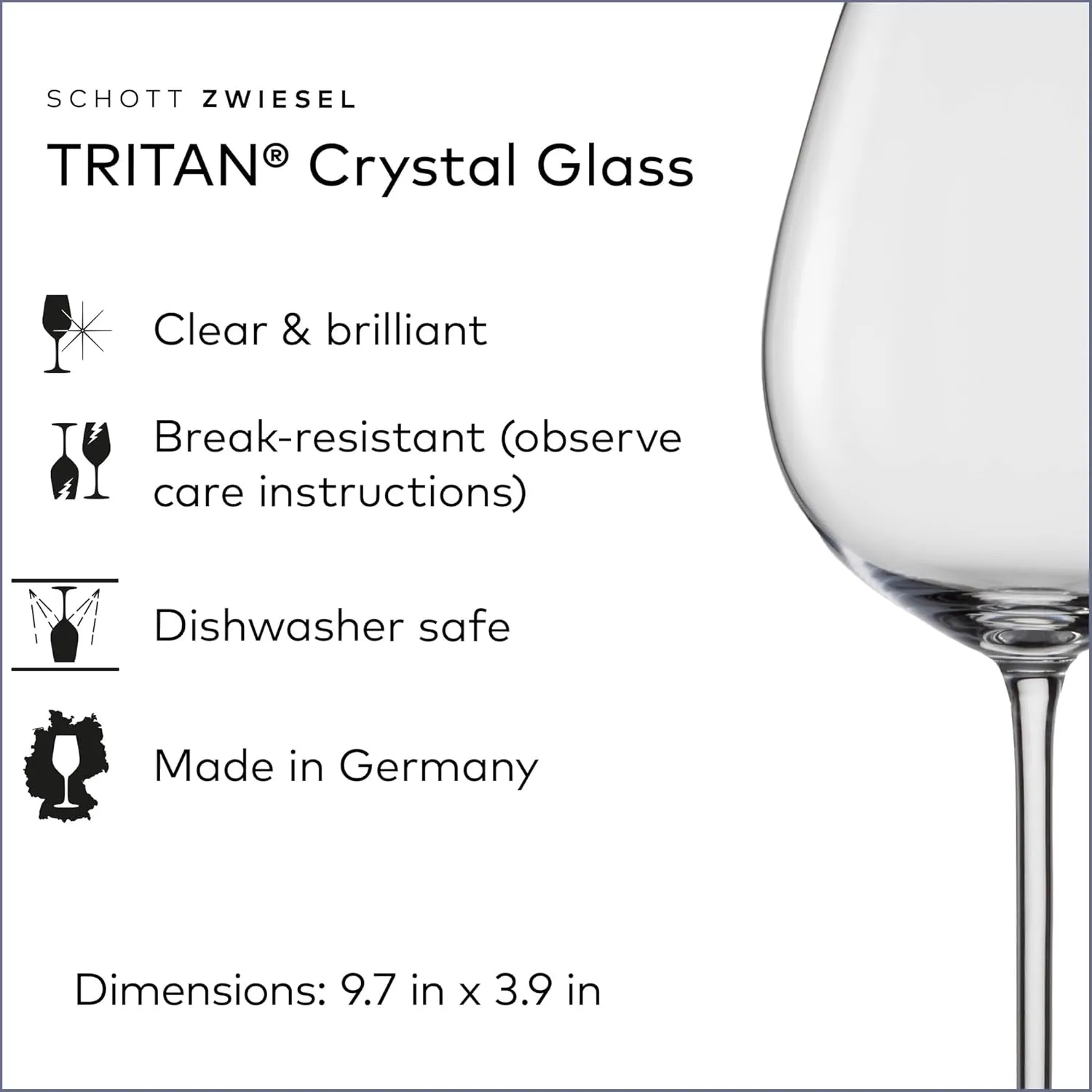 SCHOTT ZWIESEL Vinos Allround Red Wine Glass (Set of 4), Wine Glasses for Red and White Wine, Dishwasher-Safe Tritan Crystal Glasses, Made in Germany (21 Ounce)