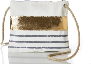 Sea Bags Recycled Sail Cloth Grey Mariner Stripe Slim Crossbody Bag Crossbody Bags for Women Travel Purse