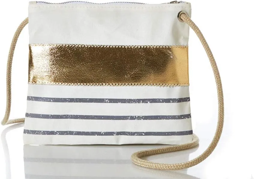 Sea Bags Recycled Sail Cloth Grey Mariner Stripe Slim Crossbody Bag Crossbody Bags for Women Travel Purse