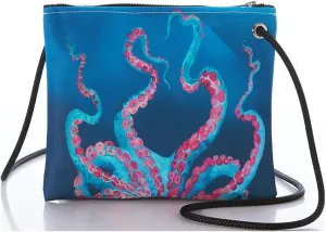 Sea Bags Recycled Sail Cloth Multicolor Octopus Slim Crossbody Bag Crossbody Bags for Women Travel Purse