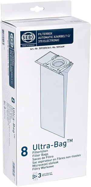 SEBO 5093ER Box of 8 Filter Bags