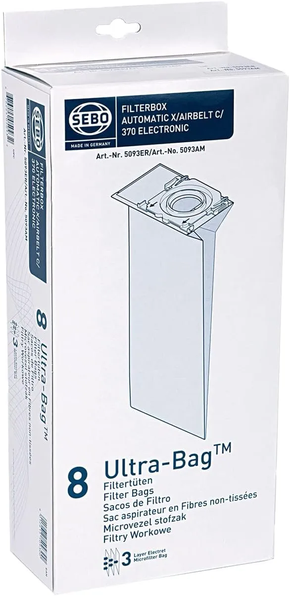 SEBO 5093ER Box of 8 Filter Bags