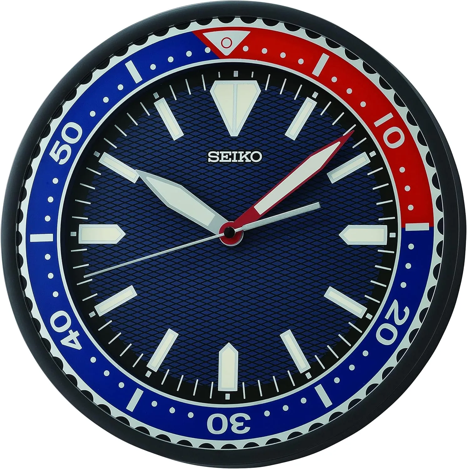 Seiko 12 Inch Heritage Design Watch Dial Wall Clock, Classic Blue