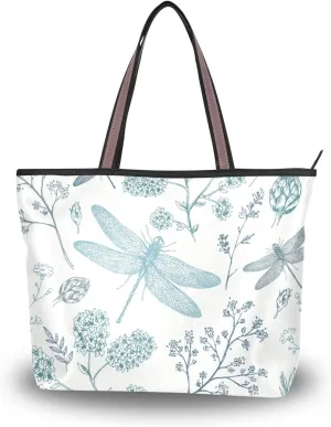 senya Red Roses And Hummingbirds Shoulder Bags Large Handle Ladies Handbag