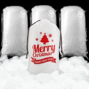 Shappy 3 Bags Christmas Fake Snow Decor Fiber Artificial Snow Fluffy Indoor Decoration Snow Blanket with White Bag for Winter Mantle Village and Nativity Farmhouse Holidays Christmas Decor