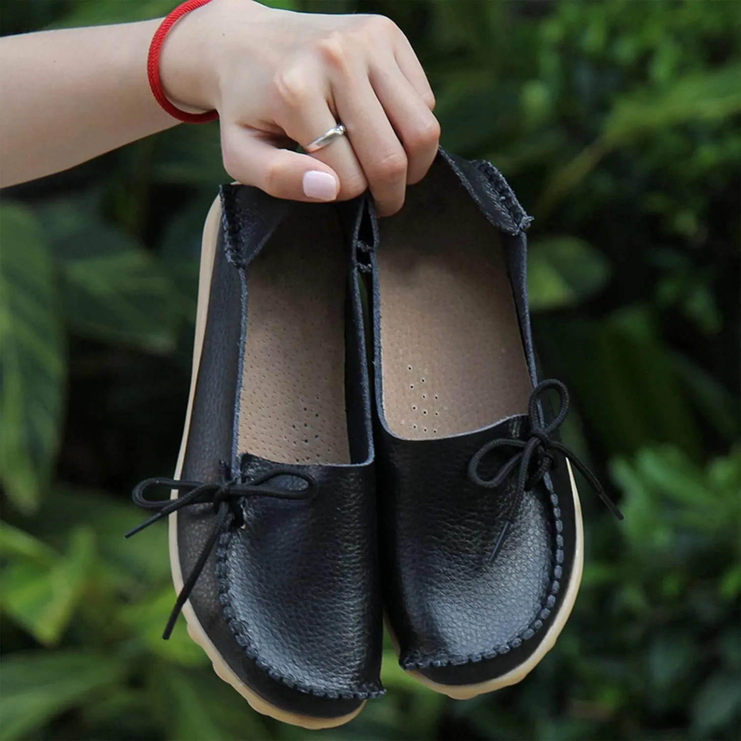 Shije Flats for Women Round Toe Shallow Flat Casual Loafers Single Shoes Comfortable Slip On Classic Dressy Casual Flats Shoes Women