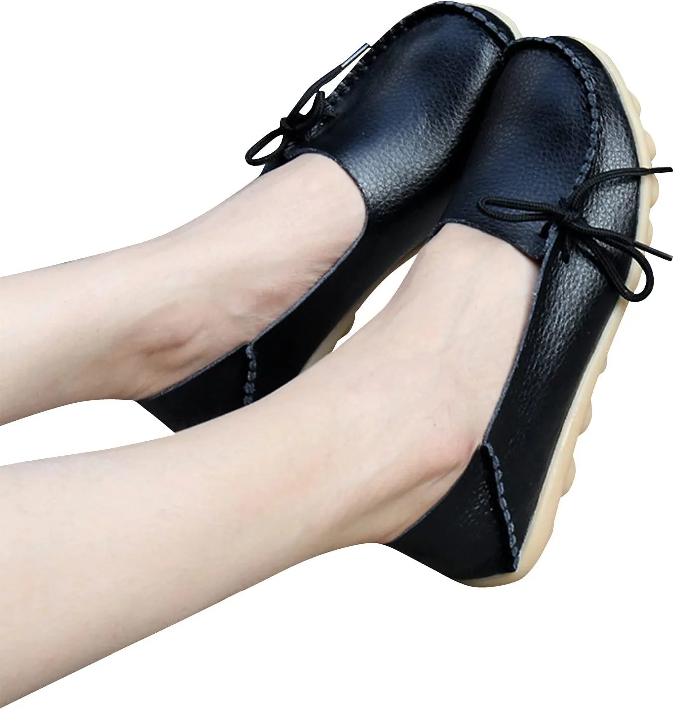 Shije Flats for Women Round Toe Shallow Flat Casual Loafers Single Shoes Comfortable Slip On Classic Dressy Casual Flats Shoes Women