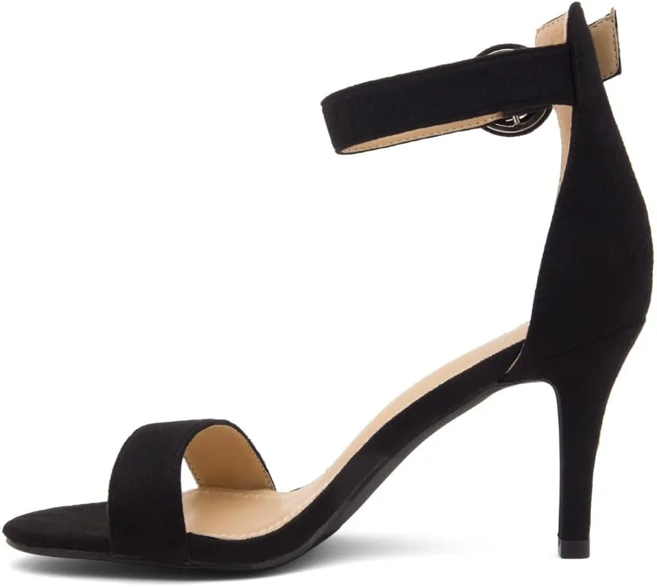 Shoe Land Women’s High Heel Sandals | Strappy Slingback Heels with Square Open Toe | Ankle Strap Dressy Stilettos for Wedding, Party & Evening Events 2025