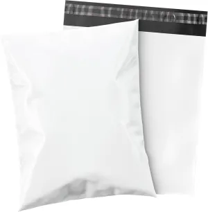 Shop4Mailers 24 x 24 Glossy White Plastic Self Seal Poly Mailer Flat Bags Waterproof Shipping Envelope 2.17 Mil for Apparel, Clothes, Shirts, Books – Permanent Adhesive Seal (250 Pack)