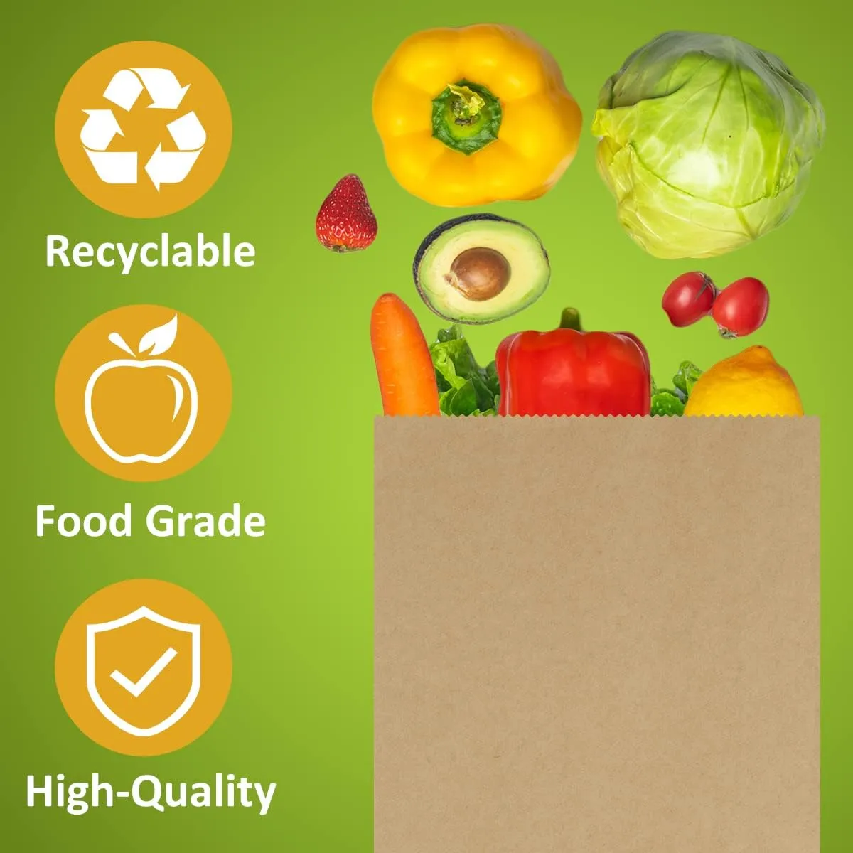 SHOPDAY 100 Pack Brown Kraft Paper Lunch Bags, 4lb Capacity, 5x2.95x9.45 Inches, Fold Top, Disposable, Brown